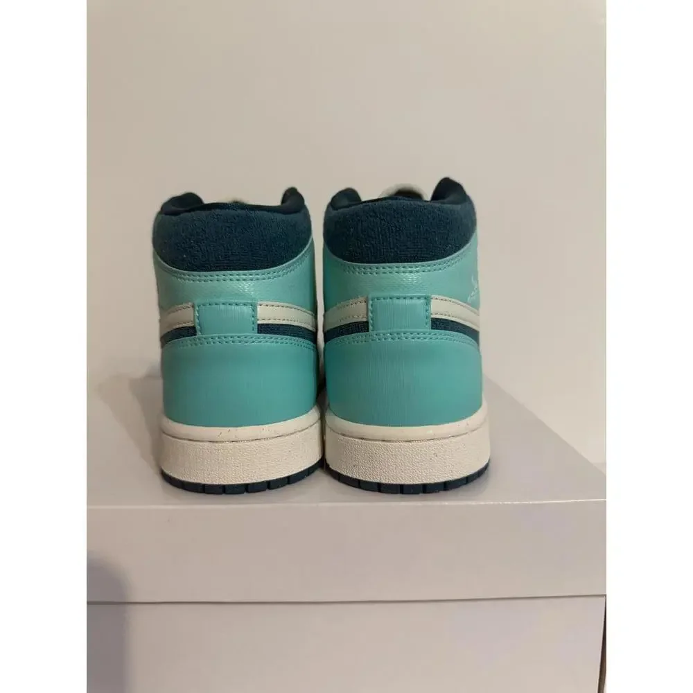 Jordan 1 Mid SE Chenille Bleached Turquoise Teal Aqua Womens 9.5 NWT Box - Picture 7 of 12
